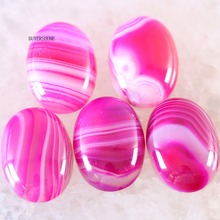 Colar para fazer joias, pingente de pulseira, 18x25mm & 15x20mm, oval, contas naturais, rosa, veias vermelhas, ônix, cabochão, 5 peças 2024 - compre barato