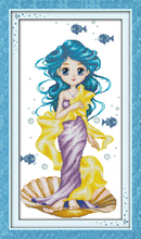 Ocean baby cross stitch kits cartoon beauty sea Aida count 18ct 14ct 11ct printed embroidery DIY handmade needlework supply 2024 - buy cheap