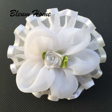 white lace flower 2pcs Solid flowers headband Hairband For girl Bow Hair Hoop Accessories Headwear Children's Day gift 2024 - buy cheap