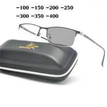 Мужские солнцезащитные очки для коррекции близорукости, фотохромированные деловые очки в оправе с цветными линзами, очки для коррекции близорукости NX 2024 - купить недорого