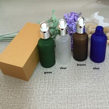 4pcs 50ml frosted glass bottle empty  dropper bottle With wooden box,silver cap essential oil bottle, perfume subpackage jar 2024 - buy cheap