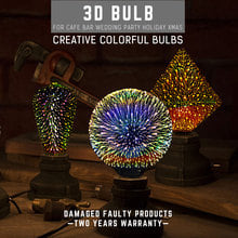 Bombilla LED E27 3D de 6W para vacaciones de Navidad, Bombilla colorida creativa G125 de fuegos artificiales, lámparas de noche de ensueño para cafetería, Bar, fiesta de boda 2024 - compra barato