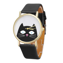 Новые модные женские часы Montre Femme Casaul Cat с кожаным ремешком, кварцевые часы для женщин, Relogio Feminino Bayan Kol Saati 2024 - купить недорого