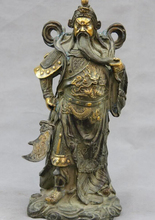 USPS a EE. UU. S0214 16 Clásico Chino de bronce de cobre Suerte dragón Guan Gong Guan yu Guerrero Estatua 2024 - compra barato