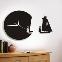  Yacht Leaving Wall Clock Modern Design Home Decor Sea Style Wall Watch The Sailing Boat Ship Clock Sailors Marines Gift 2024 - buy cheap