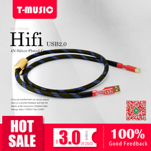 Tpye-Cable USB de Audio HiFi A-B 4N, Conector de cobre plateado con anillo magnético antiinterferencias, 1 unidad 2024 - compra barato