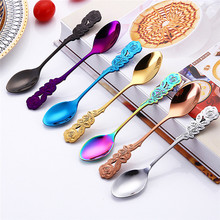 Dropship 1 Pcs Kitchen Coffee Accessories Creative Stirring Spoon Coffee Spoons Rose Stainless Steel Small Spoon 2024 - buy cheap