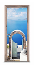 3D Door Sticker Greece Arch Wall Sticker DIY Door Cover Kitchen Home Decoration Accessories Modern 3d Wall Stickers 2024 - buy cheap