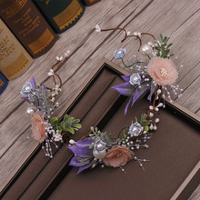 Guirnalda de flores de imitación de hilo de seda mori azul en polvo para la decoración del cabello de la boda de la novia accesorios de joyería 2024 - compra barato