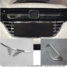 Car Body Protection Detector ABS Chrome Trim Front Up Grid Grill Grille Around For Honda HR-V HRV Vezel 2014 2015 2016 2017 2018 2024 - buy cheap