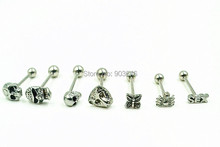 LOT100pcs Free shippment Body Piercing Jewelry- PUNK EMO Tongue Ring Bar Nipple Barbells 14GX16MM 2024 - buy cheap
