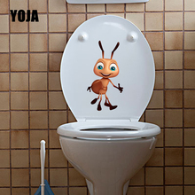 YOJA-pegatina de pared de 11,6X22,4 cm para decoración del hogar, calcomanía creativa de Beroom para inodoro, bonito T5-1410 de hormigas de dibujos animados 2024 - compra barato