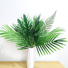 Folhas tropicais artificiais de palmeira areca, folhas de tartaruga, simulação verde, para festa havaiana, selva, praia, decorações de festa 2024 - compre barato