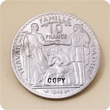 1941 Франция 10 франков-Petain имитация монеты бесплатная доставка 2024 - купить недорого