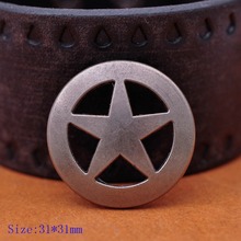 10PCS 31 MM ANTIQUE SILVER WESTERN COWBOY ROCK STAR LEATHER CRAFT BUTTON DECORATION RIVET BACK HORSE SADDLES 2024 - buy cheap