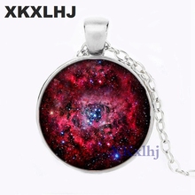 XKXLHJ New Necklace Pendant Nebula Galaxy Necklace Red Space Pendant Art Photo Black Jewelry Necklace 2024 - buy cheap