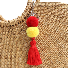 1pc Dropshipping Multicolor Pompom Key Chains With Tassel Keyring Bag Hanging Gift For Women Boho Style 2024 - buy cheap