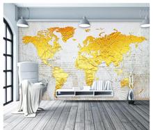 Papel de parede com foto personalizada para paredes 3 d, mapa do mundo vintage, mural de parede do mediterrâneo, fundo para sala de estar 2024 - compre barato