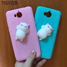 Capa de celular 3d tpu para huawei y5 2017, capa de silicone bonito, espuma, capa de gato para huawei y6 2017, capa de borracha traseira y5 iii 3 3 3 3/4" 2024 - compre barato