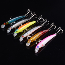 Good Quality 6pcs 7.5cm/4.7g Fishing Lures Minnow Lure 12 Colors Artificial Make Plastic Crankbait Wobblers Fishing Bait pesca 2024 - buy cheap