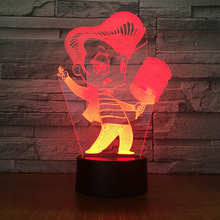 Караоке Пение 3D лампа 7 цветов Изменение 3D светодиодный светильник Акриловая сенсорная USB лампа для комнаты настольный ночник светильник для детей веселый подарок 2024 - купить недорого