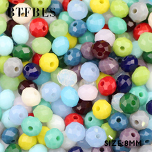 BTFBES 8*6mm 30pcs AB Austrian crystal beads Faceted ceramic Made Earrings Pendant Loose beads for jewelry Bracelet Making DIY 2024 - buy cheap