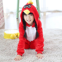 Pijamas cálidos de franela para niños y niñas, ropa de dormir de animales, de color rojo, para Cosplay 2024 - compra barato