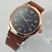 42mm Corgeut men's fashion hot Selling  rose gold sapphire glass black dial automatic  man's mechanical watch 2024 - buy cheap