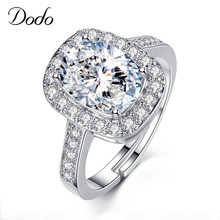 Oval Inlaid AAA Zircon Fashion Opening Ring for Women Girl Wedding Rings Full Crystal Rhinestone Adjustable Finger Jewelry R124 2024 - buy cheap