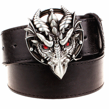 Fashion exaggerated belt metal buckle Dragon head wild Men belt bold hip hop accessory Street Dance hipper waistband 2024 - buy cheap