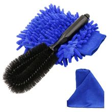 Car Wheel Cleanning Brush,Wheel and Component Brush with Waterproof Microfiber Carwash Glove and Microfiber Cleaning Cloth 2024 - buy cheap