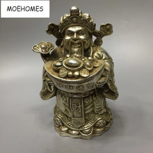 MOEHOMES China Tibet Silver Ancient copper mammon Statue - God of wealth metal crafts home decoration 2024 - buy cheap