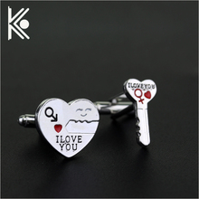 I love you English letters cufflinks Metal shirts cufflinks men and women For couples free shipping 2024 - buy cheap