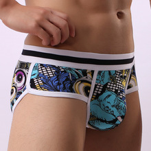 Sexy Underwear Men Cotton Brief Shorts Man Brand Printed Mid-risedU Convex Pouch Underpants Cuecas calzoncillos Marcas S-XL 2024 - buy cheap