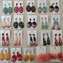 FASHIONSNOOPS Geometric Resin Pendant Earrings for Women Wedding Rhinestone Dangle Drop Earrings Hand Painted Maxi Jewelry Gift 2024 - buy cheap