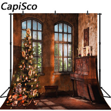 Capisco photography backdrops Christmas tree Old piano window background christmas photography backgrounds fond studio photo 2024 - buy cheap