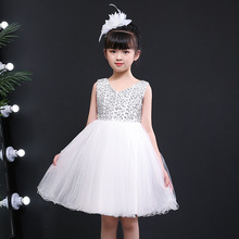 Gorgeous Beading Sparkling V-neck Flower Little Girls Party Dress for Weddings Events Kids Baby Princess Evening Birthday Gowns 2024 - buy cheap