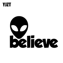 YJZT 13.3CM*8.8CM ALIENS BELIEVE UFO Car Sticker Vinyl Decal Black/Silver C3-0496 2024 - buy cheap