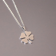 1pc Leaf Pendant Necklace Stainless Steel Simple Flower Necklaces Women Girls Fashion Memorial Jewelry 2024 - buy cheap