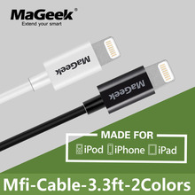 MaGeek MFi сертифицированный кабель Lightning к USB, 1 м, кабель для синхронизации данных и зарядки для iPhone Xs Max X 8 7 6 5 6 5C 6 iPad 2024 - купить недорого
