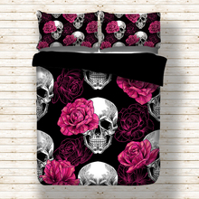 Rose Skull Black Duvet Cover Floral Printed Bedding Set Single Double Twin Full Queen King Bed Clothess For Adults Home 2024 - buy cheap