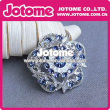 Dark Blue Rhinestone Silver Flower Pin Fashion New Style Rhinwstone Brooch 2024 - buy cheap