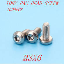 1000pcs m3*6 M3x6 torx pan head six-lob machine screw 2024 - buy cheap