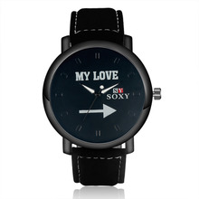 2019 New Men's SOXY Relojes Quartz Watch Leather Brief Fashion Watch My Love Hot Sale Round Dial Clock Masculino Wristwatch 2024 - buy cheap