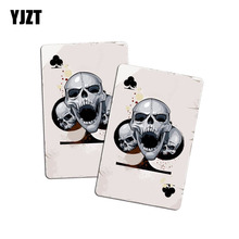 YJZT, 2x5,8 см * 9 см, аксессуары, наклейка в виде головы черепа для покера, автомобильная наклейка из ПВХ 6-0048 2024 - купить недорого