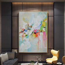 Pintura al óleo pintada a mano, pintura decorativa de estilo minimalista moderno, porche, sala de estar, arte, mural nórdico americano 2024 - compra barato