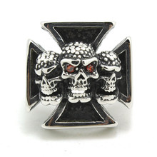 1pc Newest Design Mens Boy Cool Awesome Skull Cross Ring 316L Stainless Steel Fashion Jewelry Ring 2024 - buy cheap