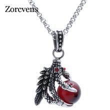 ZORCVENS Personality Stainless steel pendant necklace Retro talons Alondra black opal pendant Jewelry 2024 - buy cheap