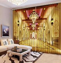 3D Curtains Bed Room Living Room Office Hotel Cortinas Golden Hall Custom Any Size 3D Curtain Home Bedroom Decoration 2024 - buy cheap