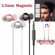 NEW 3.5mm Super Bass Magnetic Earbuds with Mic In-ear Stereo Headset Earphone Waterproof For Mobile Phone MP3 MP4 #252895 2024 - buy cheap
